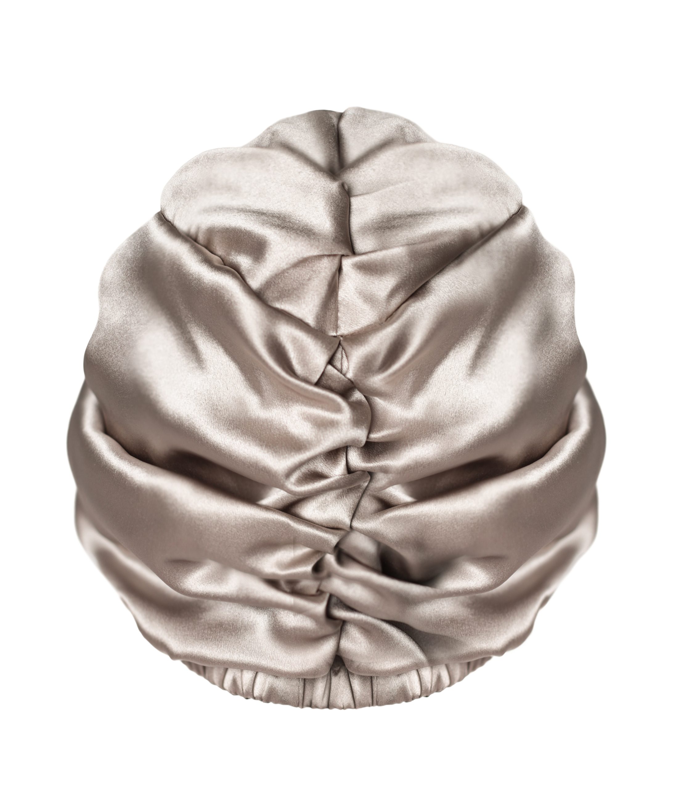 Jedwabny turban do spania dwustronny Szary Kremowy Queen Sleep 3