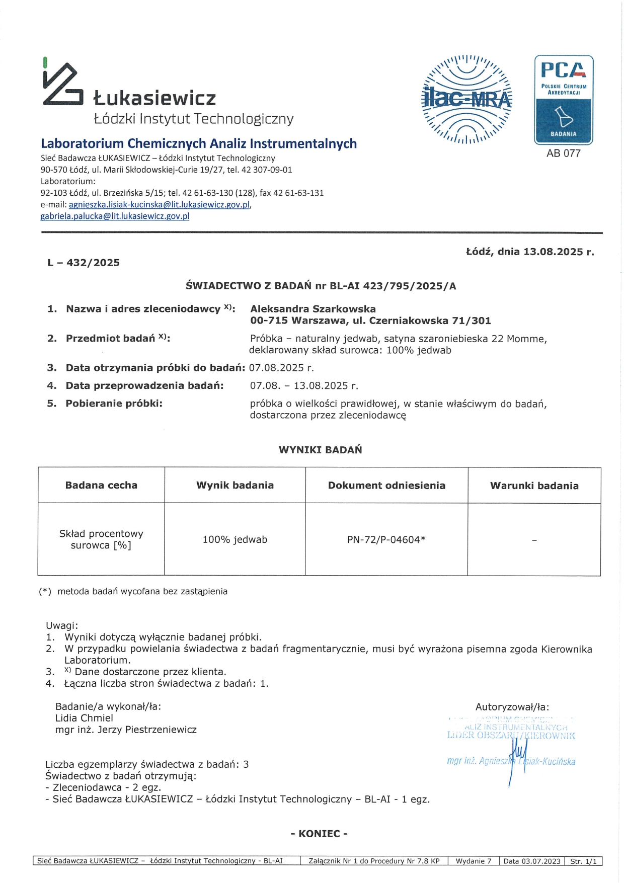 L-432.25 Szarkowska