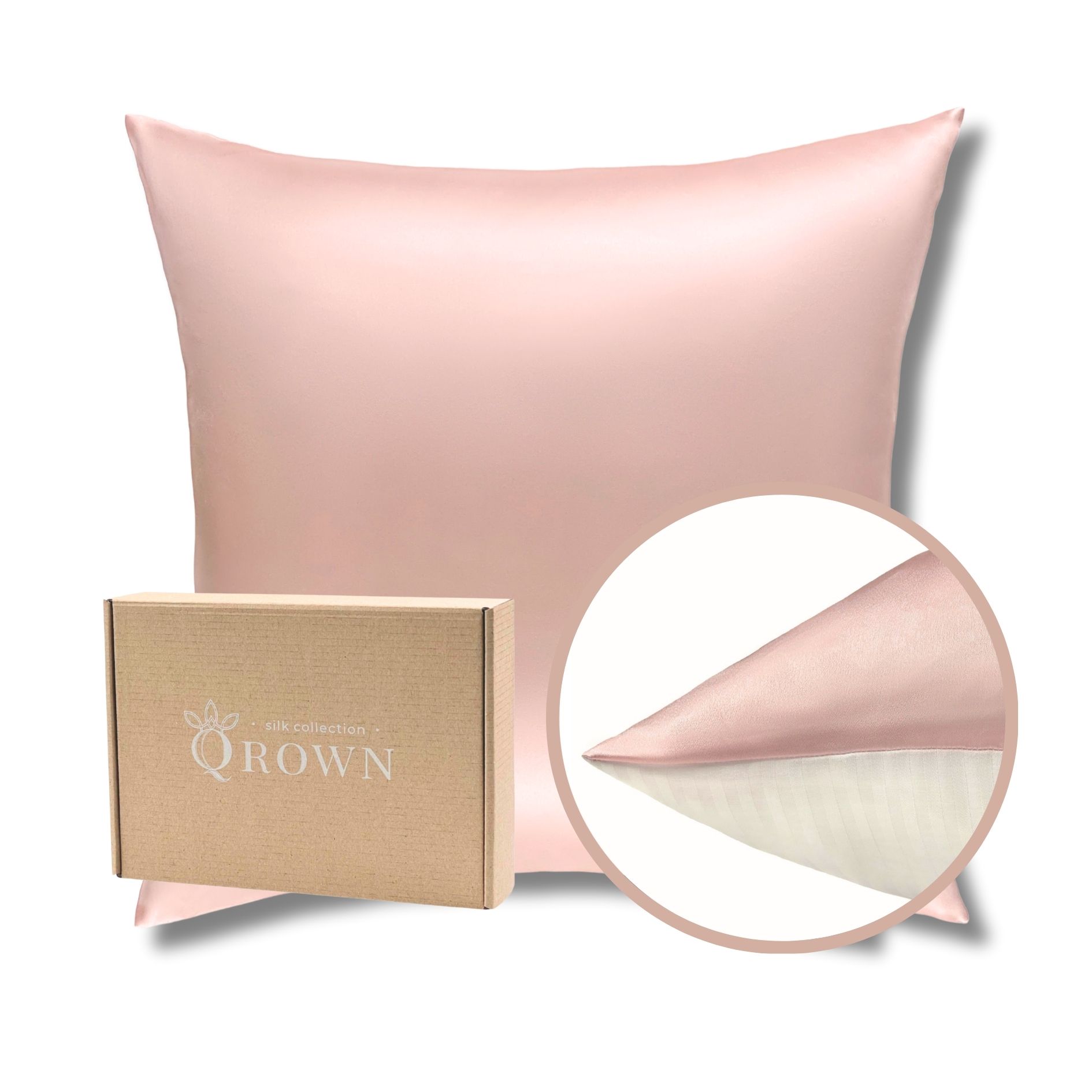 Outlet: Poszewka Jedwabna 40x40cm z Bawełną Jasnoróżowa